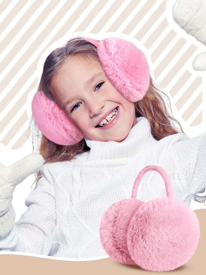 Fourluoo 4 Pcs Warm Ear Muffs Winter Earmuffs Cute Ear Covers for Kids teenager Outdoor Activities Warmth - Image 2